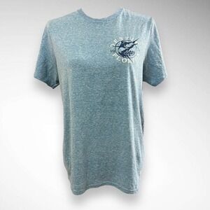 DELTA RINGSPUN Heather Blue Short Sleeve Super Soft Destin Florida T-Shirt | EUC